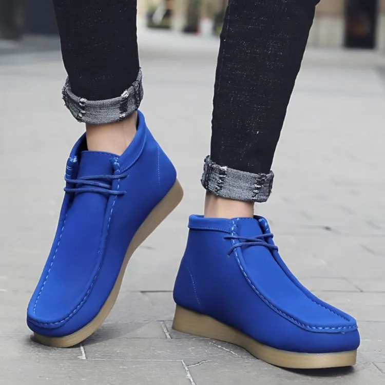 Amali Wallabee Boot Style Men's Royal Blue Suede High Top Shoes