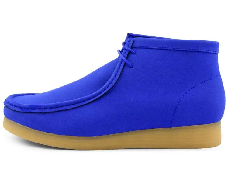 Amali Wallabee Boot Style Men's Royal Blue Suede High Top Shoes