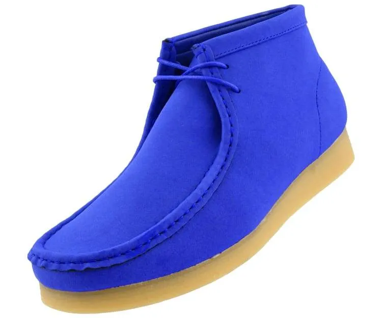 Amali Wallabee Boot Style Men's Royal Blue Suede High Top Shoes