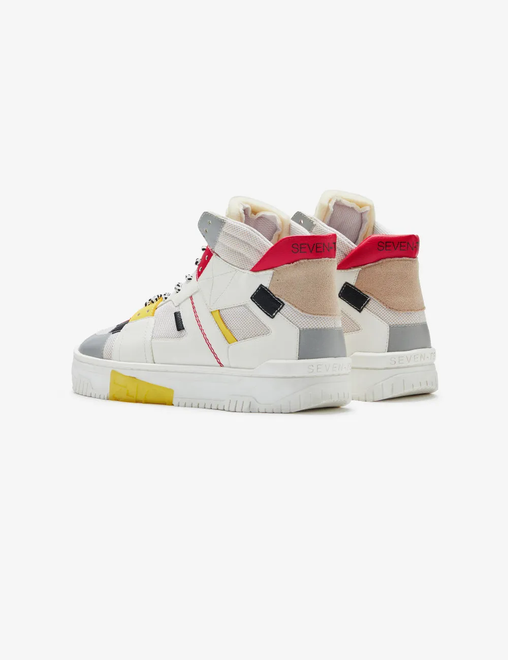 Celeb Spotted - 710 white yellow red mid-top sneaker